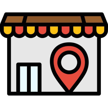 konum mağaza renk vektörü simgesi