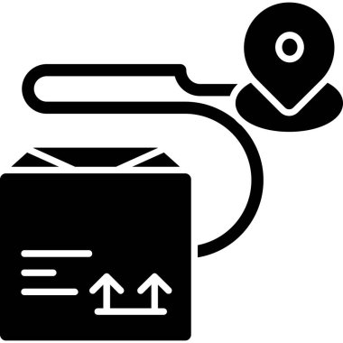 Taslak biçiminde kutu teslim lojistik simgesi