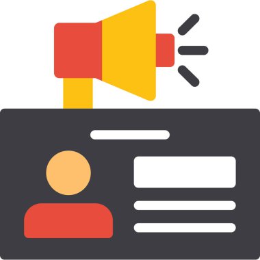 Muhabir Kimliği Düz Simge