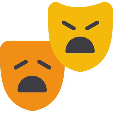 Düz stil izole edilmiş vektör illüstrasyonunda kızgın yüz simgesi