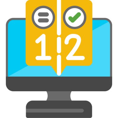 çevrimiçi kontrol düz vektör simgesi