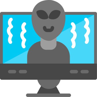 bilgisayar virüsü saldırı simgesi düz biçimli