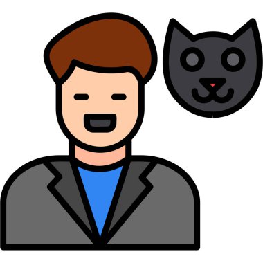 Dizüstü bilgisayar ikonu olan bir iş adamı. vektör illüstrasyonu