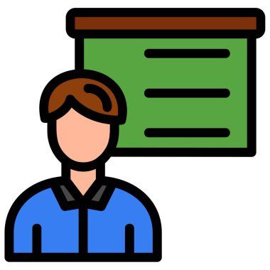 Çalışan adam simgesi. taslak insan vektör simgesi rengi düz izole