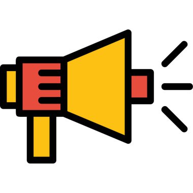 Hoparlör ikon vektörü İnce çizgi işareti beyaz illüstrasyonda izole edildi