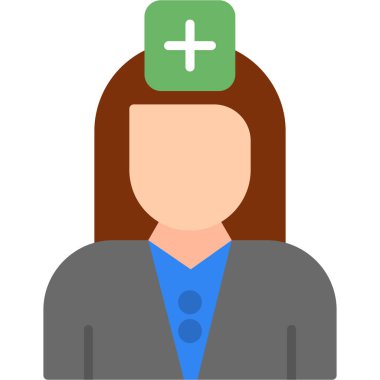 Doktor avatar simgesi, düz stil