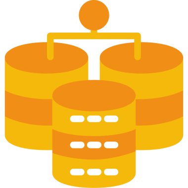 veritabanı düz simgesi, vektör, illüstrasyon