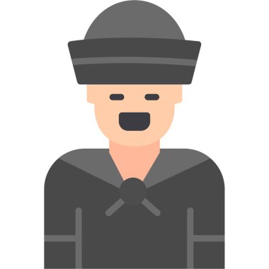 Asker düz vektör simgesi