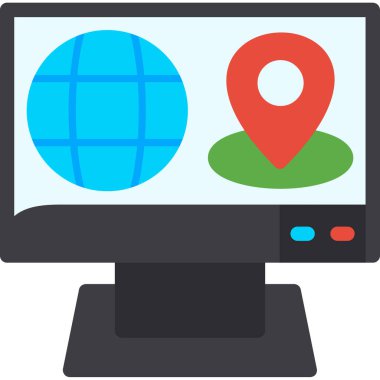 konum simgesi. Web için konum vektör simgelerinin basit illüstrasyonu