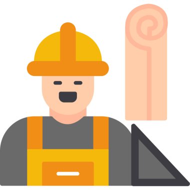 İnşaat işçisi simgesi, vektör illüstrasyonu