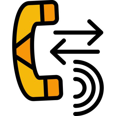 Telefon çağrısı simgesi renk ana hatları vektörü