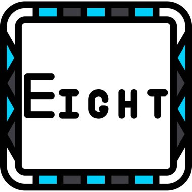 86 numara vektör çizim elementi.