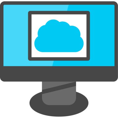 Bulut hesaplama simgesi vektör illüstrasyonu