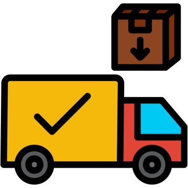 Teslimat. Web simgesi basit illüstrasyon