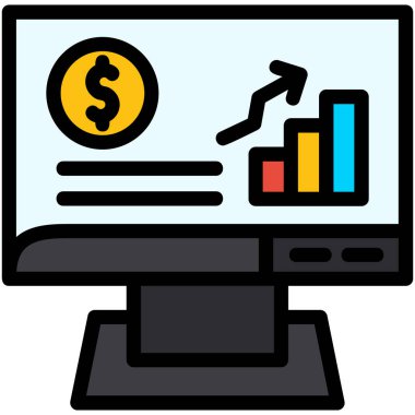 Bilgisayar ekranı. Web simgesi basit illüstrasyon