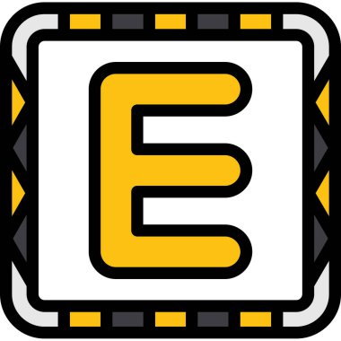 E harfi simgesi, vektör illüstrasyonu