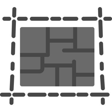 Labirent oyun simgesi. Web için labirent vektör simgesinin özet çizimi