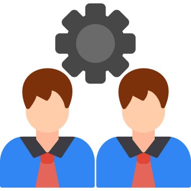 dişli ve işadamı simgesi vektör çizimi