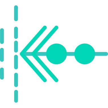 Noktalı ok düz sembol simgesine iniyor