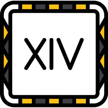 Beyaz arkaplanda Roma rakamlarının 17 numaralı sembolü olan simge