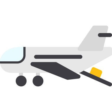 Uçağı düz vektör simgesi