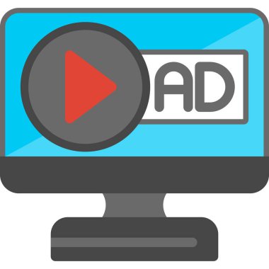 video simgesi. Web için basit bir film vektör simgesi çizimi