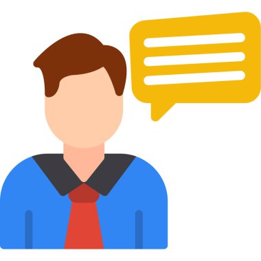 Konuşma balonu vektör illüstrasyon tasarımı ile iş adamı