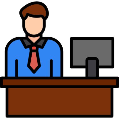 Yönetici simgesi. taslak yöneticisi vektör rengi düz izole