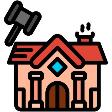 ev müzayedesi simgesi doldurulmuş taslak biçiminde