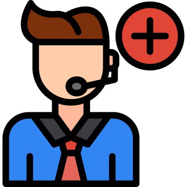 Müşteri hizmeti simgesi, vektör illüstrasyonu