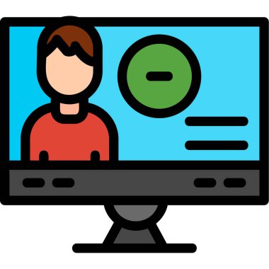 video. Web simgesi basit illüstrasyon