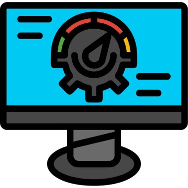 Bilgisayar monitörü simgesi. vektör illüstrasyonu