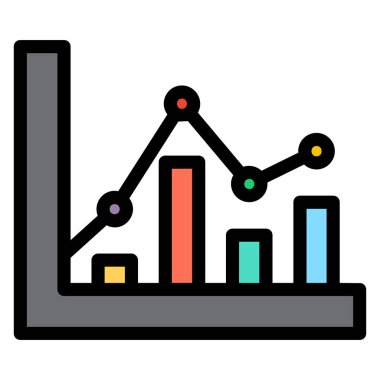 çubuk grafik renk dış hat vektörü
