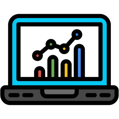 analitik analiz renk ikonu vektör çizimi çizimi