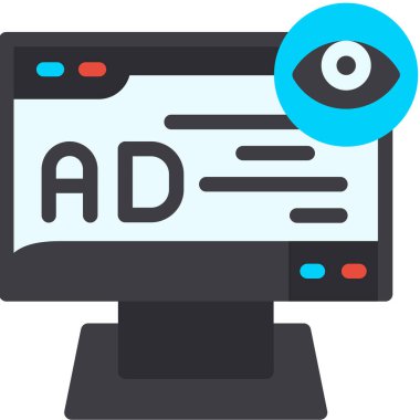 İnternet reklam ikonu. düz dizayn. seo