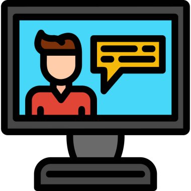 Konuş. Web simgesi basit illüstrasyon