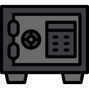 Banka güvenlik simgesi. Web için nakit vektör simgelerinin özet çizimi