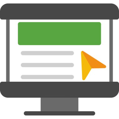 bilgisayar izleyici vektör simgesi düz biçimli