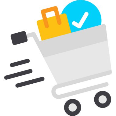 İşaretli vektör dizaynlı alışveriş arabası