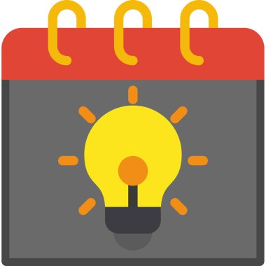 Düz biçimli ampul ışığı fikir simgesi