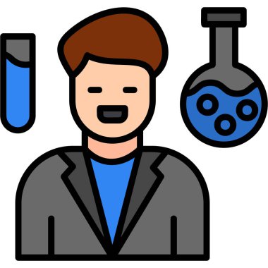 Bilim adamı simgesi vektör illüstrasyonu