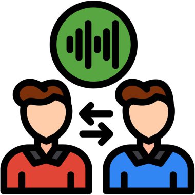 Müşteri simgesi renk ana hatları vektörü