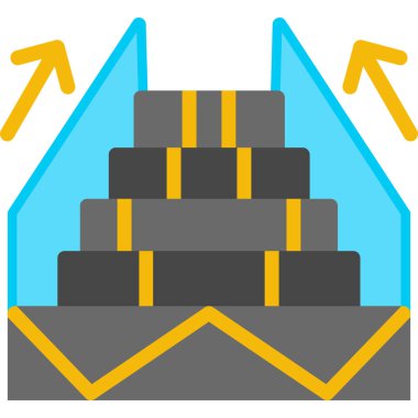 Fabrika fabrikası simgesi tam taslak biçiminde