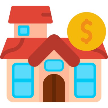 Emlak evi ikonu vektör illüstrasyonu