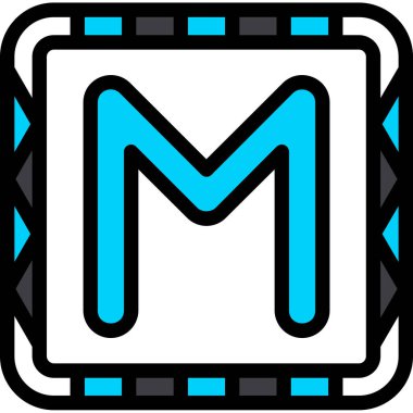 m harfi simgesi, dış hat vektörü