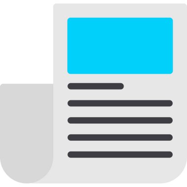 Gazete düz vektör simgesi