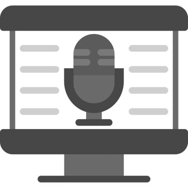 Podcast. Web simgesi basit illüstrasyon