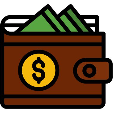 Cüzdan. Web simgesi basit illüstrasyon