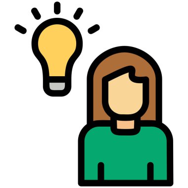 Bir fikrim var. Web simgesi basit illüstrasyon