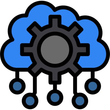 bulut ağ veri simgesi doldurulmuş ana hatlar biçiminde